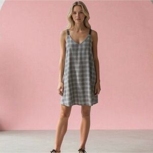Rag & Bone Navy Plaid Zoe Midi Dress